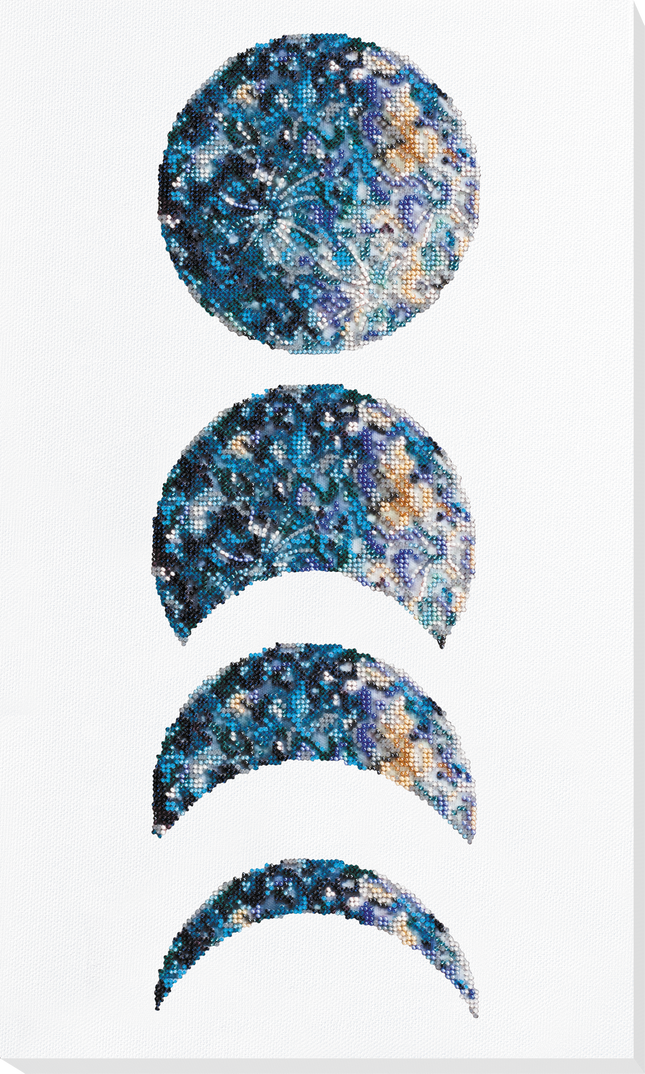 DIY Bead Embroidery Kit "Moon phases w" 11.8"x20.9" / 30.0x53.0 cm