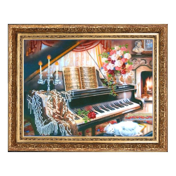 Bead DIY Embroidery Kit "D Minor Sonate" 10.2"x13.8"/ 26.0x35.0 cm