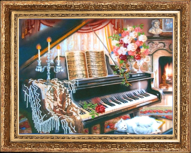 Bead DIY Embroidery Kit "D Minor Sonate" 10.2"x13.8"/ 26.0x35.0 cm