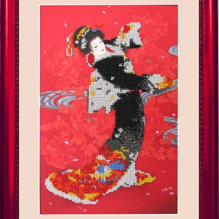 DIY Bead Embroidery Kit "Autumn Dance" 11.8"x7.9" / 30.0x20.0 cm