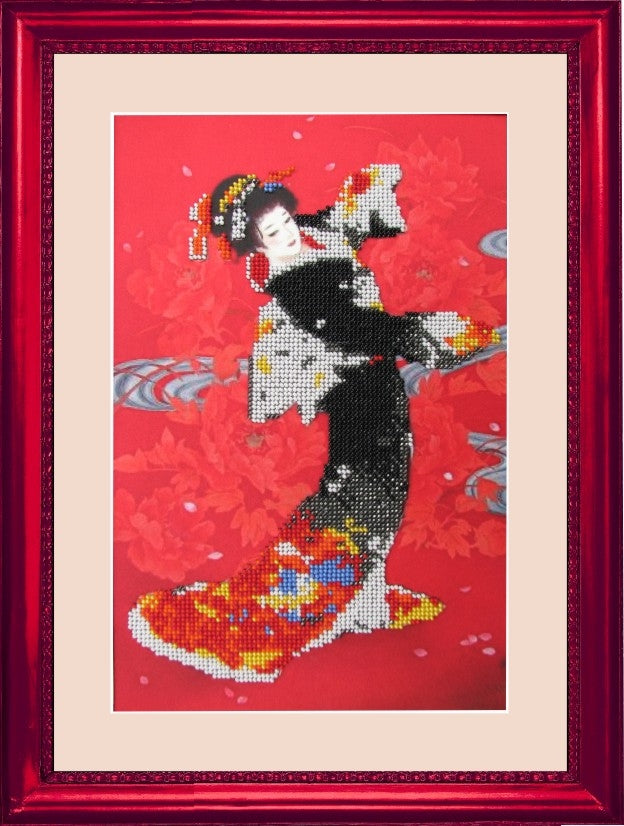 DIY Bead Embroidery Kit "Autumn Dance" 11.8"x7.9" / 30.0x20.0 cm