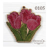 DIY Cross stitch kit on wood "Tulips" 4.1x4.3 in / 10.5x11.0 cm