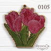 DIY Cross stitch kit on wood "Tulips" 4.1x4.3 in / 10.5x11.0 cm