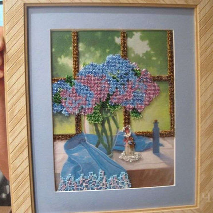DIY Bead Embroidery Kit "Lilac ambience" 7.9"x10.0" / 20.0x25.5 cm