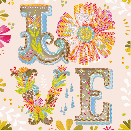 Canvas for bead embroidery "Love" 7.9"x7.9" / 20.0x20.0 cm