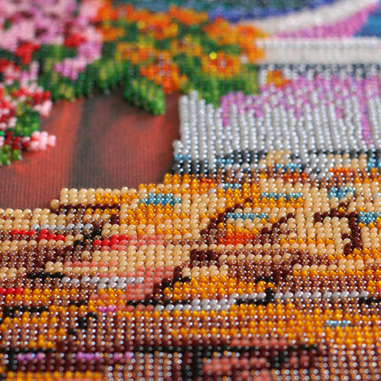 DIY Bead Embroidery Kit "Cozy corner" 11.8"x15.7" / 30.0x40.0 cm