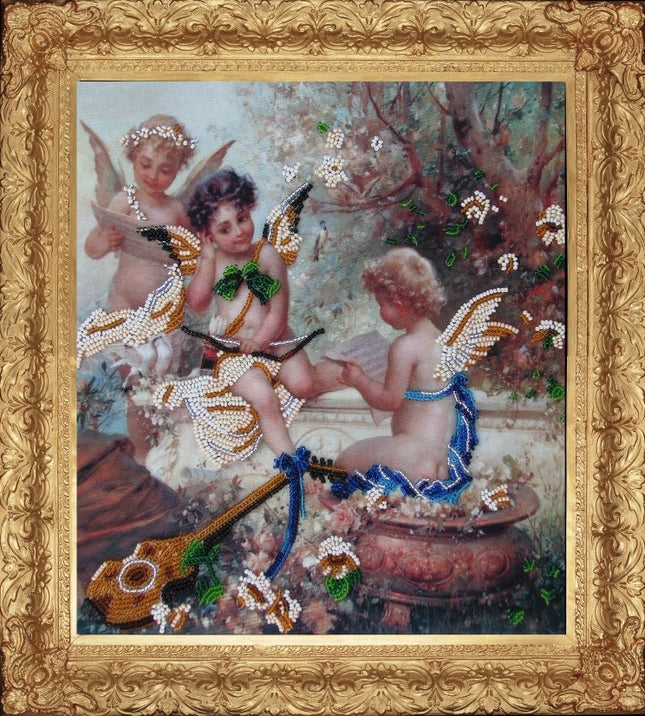 DIY Bead Embroidery Kit "Heaven Tune" 10.2"x9.1" / 26.0x23.0 cm