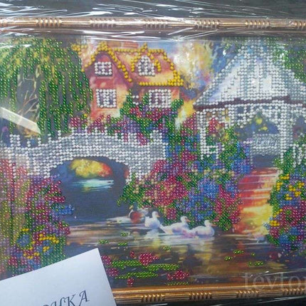 DIY Bead Embroidery Kit "Summer harmony" 9.8"x8.1" / 25.0x20.5 cm