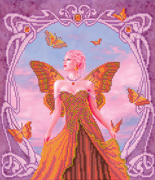 Canvas for bead embroidery "Ruby" 10.2"x11.8" / 26.0x30.0 cm