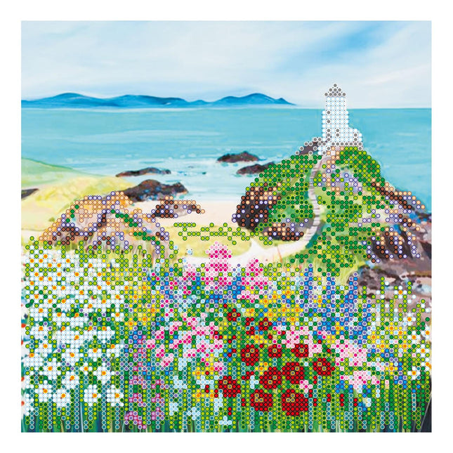 Canvas for bead embroidery "Steppe in bloom" 7.9"x7.9" / 20.0x20.0 cm