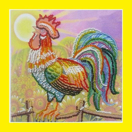 DIY Bead Embroidery Kit "Cockerel"  5.9"x5.9" / 15.0x15.0 cm