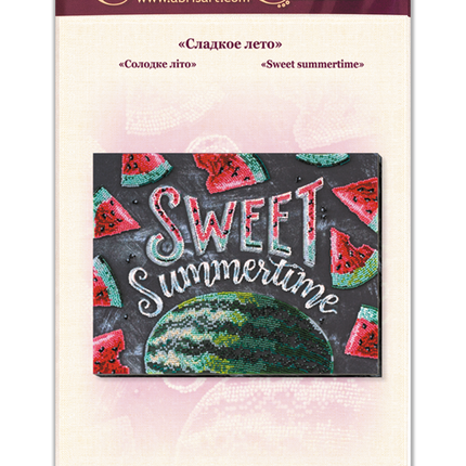 DIY Bead Embroidery Kit "Sweet summertime" 12.2"x9.8" / 31.0x25.0 cm