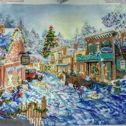 DIY Bead Embroidery Kit "Merry Yule" 17.3"x12.6" / 44.0x32.0 cm