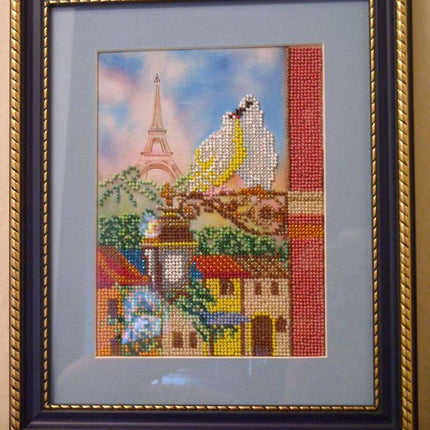 Canvas for bead embroidery "Spring in Paris" 5.7"x7.9" / 14.5x20.0 cm
