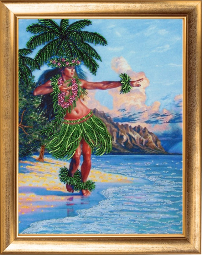 DIY Bead Embroidery Kit "Saying Bye to the Sun" 13.4"x10.2" / 34.0x26.0 cm