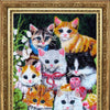 DIY Bead Embroidery Kit "Seven Kitties" 13.4"x9.8" / 34.0x25.0 cm