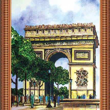 DIY Bead Embroidery Kit "Arc de Triomphe" 12.6"x18.1" / 32.0x46.0 cm