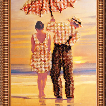 DIY Bead Embroidery Kit "Rendezvous" 11.8"x14.0" / 30.0x35.5 cm