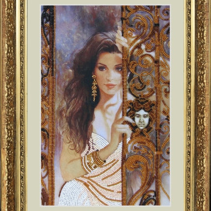 DIY Bead Embroidery Kit "Polina" 12.6"x8.3" / 32.0x21.0 cm