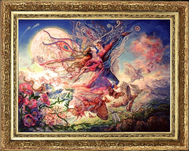 DIY Bead Embroidery Kit "Titania and Oberon (after J.Wall)" 10.2"x13.8" / 26.0x35.0 cm