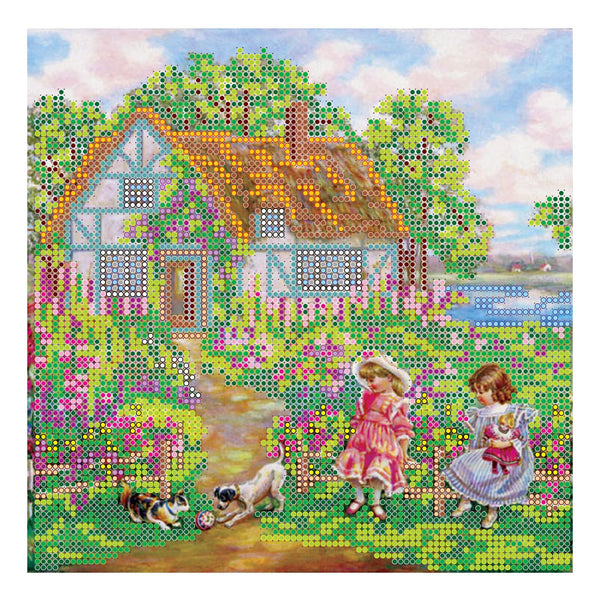 Canvas for bead embroidery "Merry Party" 7.9"x7.9" / 20.0x20.0 cm