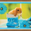 DIY Bead Embroidery Kit "Rabbits – 3" 9.1"x7.1" / 23.0x18.0 cm