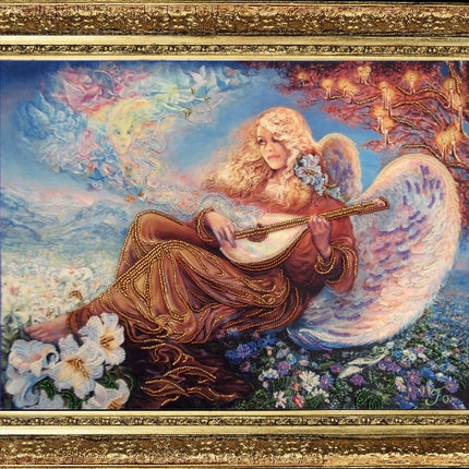 DIY Bead Embroidery Kit "Angel Melodies (after J.Wall)" 10.2"x13.8" / 26.0x35.0 cm