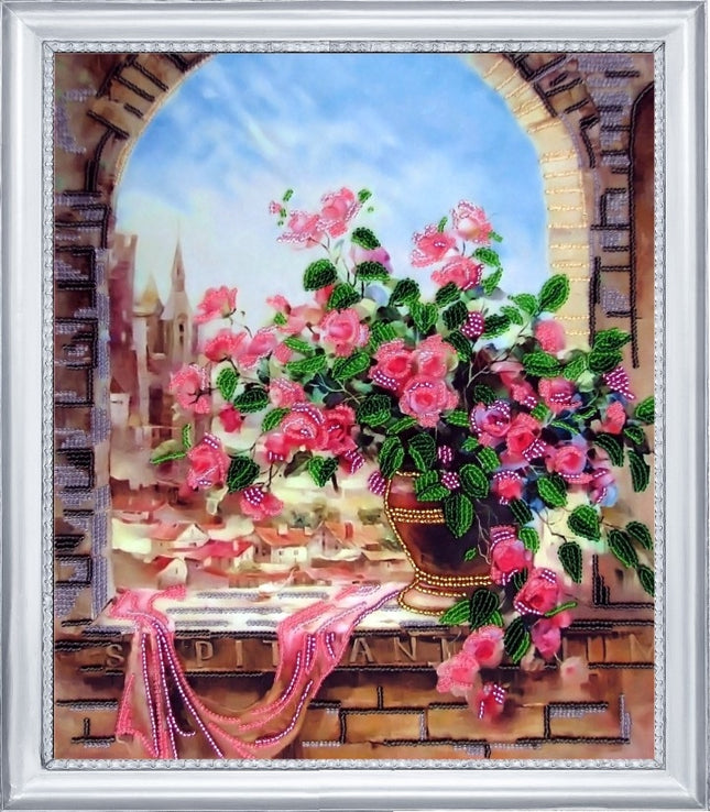 DIY Bead Embroidery Kit "Carcassonne Galleries" 12.2"x10.2" / 31.0x26.0 cm