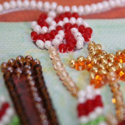 DIY Bead Embroidery Kit "Holiday sweets"  5.9"x5.9" / 15.0x15.0 cm