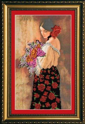DIY Bead Embroidery Kit "Marcela" 10.6"x17.7" / 27.0x45.0 cm