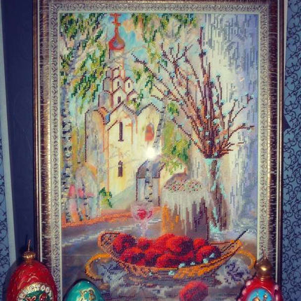 DIY Bead Embroidery Kit "Palm Sunday" 11.8"x17.7" / 30.0x45.0 cm