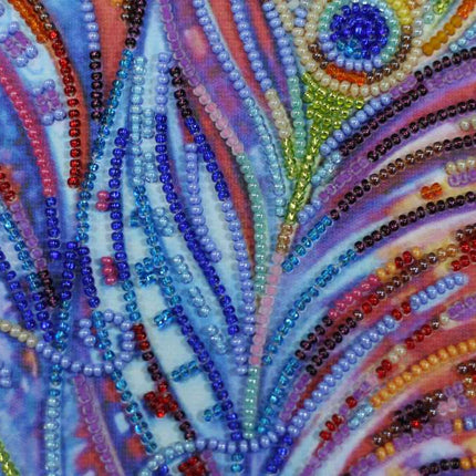 DIY Bead Embroidery Kit "Magic feathers" 7.5"x15.7" / 19.0x40.0 cm