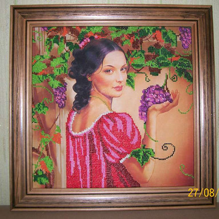 Canvas for bead embroidery "Spanish Grapes" 11.8"x11.8" / 30.0x30.0 cm