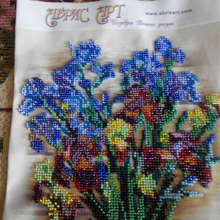 Canvas for bead embroidery "Irises" 7.9"x7.9" / 20.0x20.0 cm