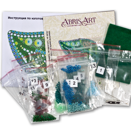 Beadwork kit for creating brooch "Little guest"