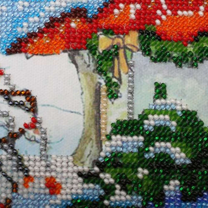 DIY Bead Embroidery Kit "Fabulous winter - 2" 11.8"x11.8" / 30.0x30.0 cm