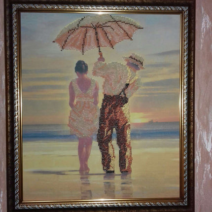 DIY Bead Embroidery Kit "Rendezvous" 11.8"x14.0" / 30.0x35.5 cm
