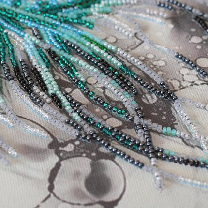 DIY Bead Embroidery Kit "Aquamarine" 11.0"x13.8" / 28.0x35.0 cm