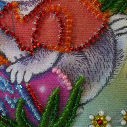 DIY Bead Embroidery Kit "Easter party"  5.9"x5.9" / 15.0x15.0 cm