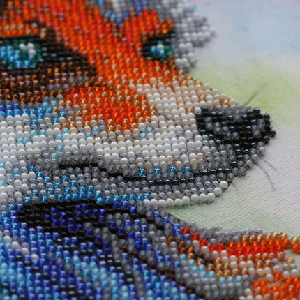 DIY Bead Embroidery Kit "Red fox" 11.8"x14.8" / 30.0x37.5 cm