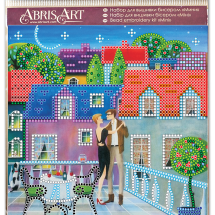 DIY Bead Embroidery Kit "Table for two"  5.9"x5.9" / 15.0x15.0 cm