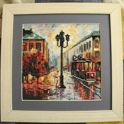 Canvas for bead embroidery "Autumn Story" 7.9"x7.9" / 20.0x20.0 cm