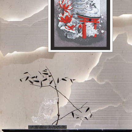 DIY Bead Embroidery Kit "Yugen" 9.8"x13.8" / 25.0x35.0 cm
