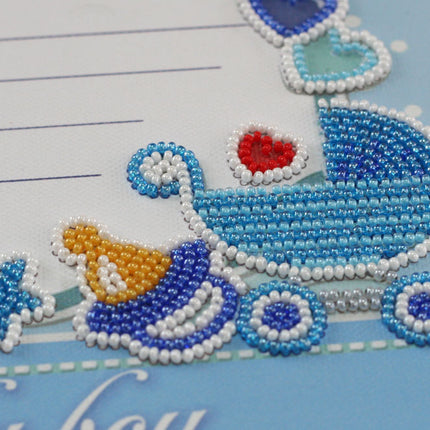 DIY Bead Embroidery Kit "Metric for a boy" 8.7"x8.7" / 22.0x22.0 cm