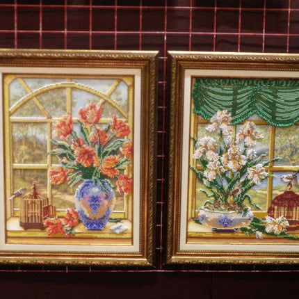 DIY Bead Embroidery Kit "Spring is everywhere-2" 10.2"x13.8" / 26.0x35.0 cm