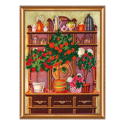 DIY Bead Embroidery Kit "Dinner room buffet" 9.1"x11.8" / 23.0x30.0 cm
