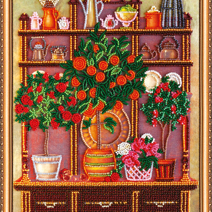DIY Bead Embroidery Kit "Dinner room buffet" 9.1"x11.8" / 23.0x30.0 cm