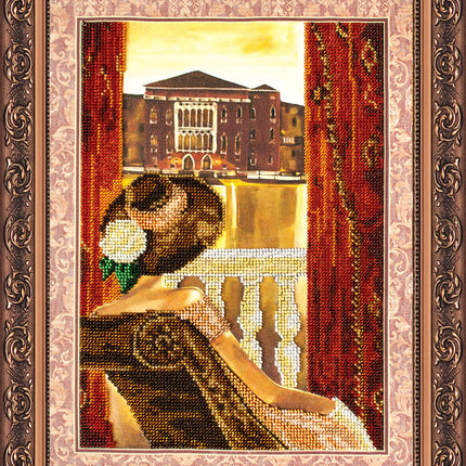 DIY Bead Embroidery Kit "Vanilla" 10.2"x13.8" / 26.0x35.0 cm