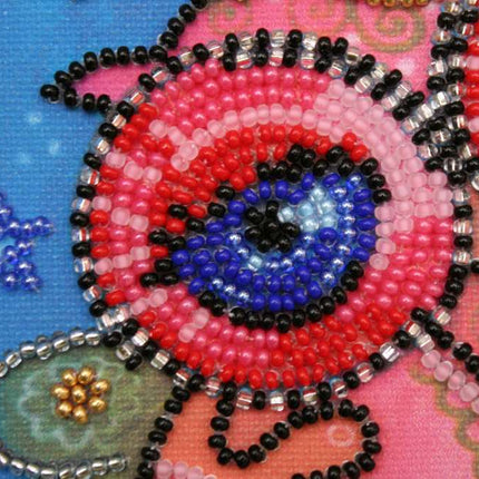 DIY Bead Embroidery Kit "Fairy owl"  5.9"x5.9" / 15.0x15.0 cm