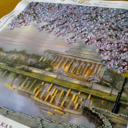 Canvas for bead embroidery "Sunset" 11.8"x11.8" / 30.0x30.0 cm